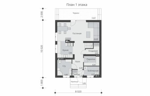 Проект одноэтажного дома с мансардой